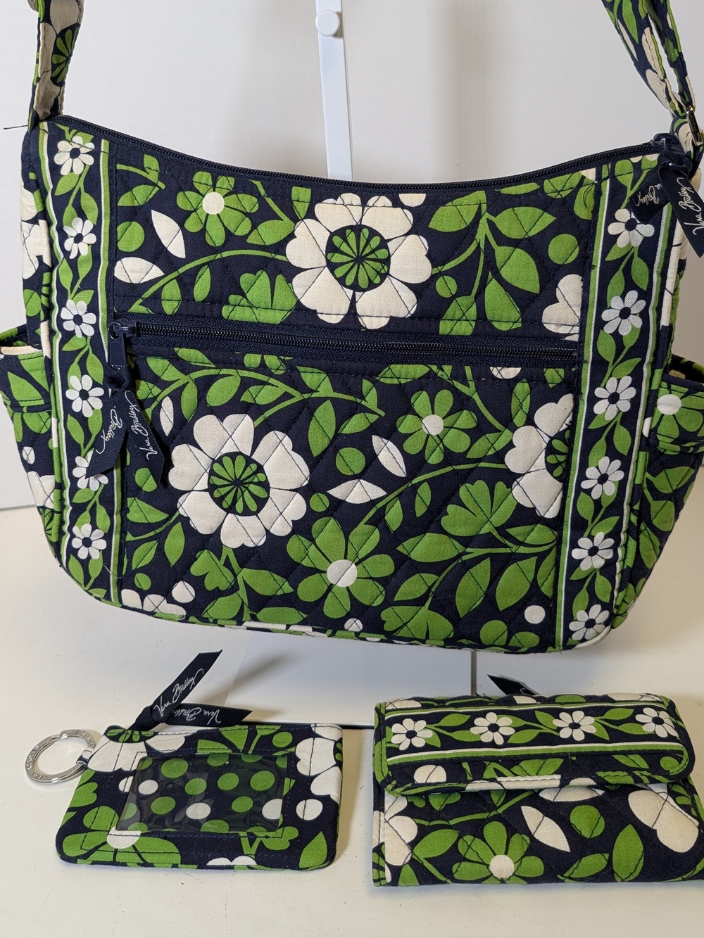 Vera Bradley 3pc Set Lucky You - Triple Zip Hipster Crossbody Wallet ID Case